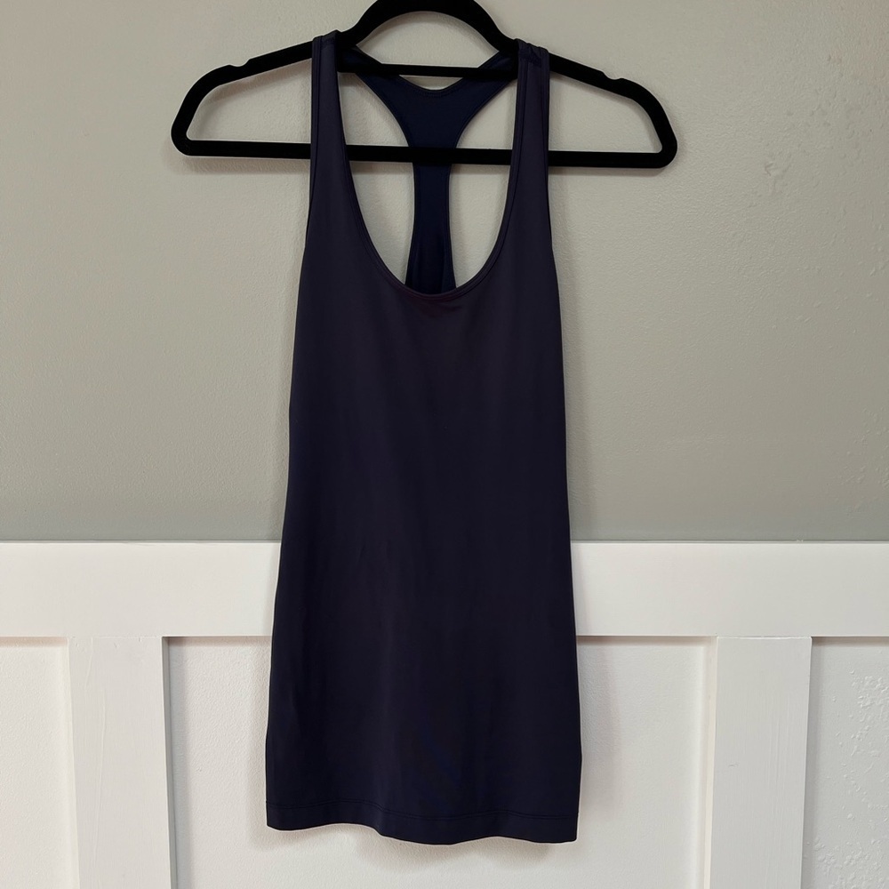 Brooks Navy Blue Racerback Tank Top